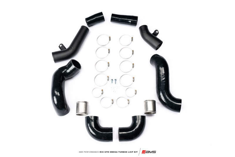AMS Performance Nissan R35 GTR Omega Turbo Kit 3in Lower Intercooler Pipes ALP.07.14.0020-1
