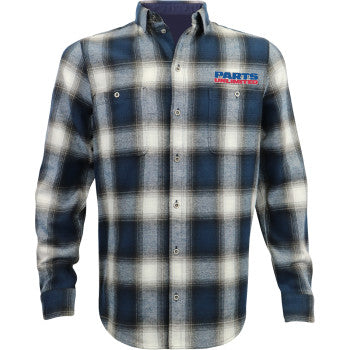 THROTTLE THREADS Parts Unlimited Flannel 25 Shirt - Blue/Black - 5XL PSU39ST61BL5R