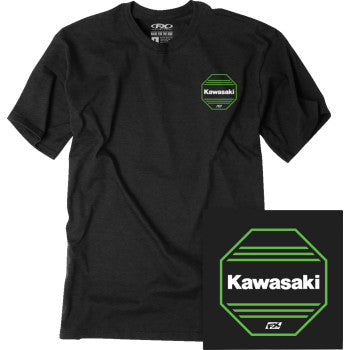 FACTORY EFFEX Kawasaki Octagon T-Shirt - Heather Black - XL 27-87116