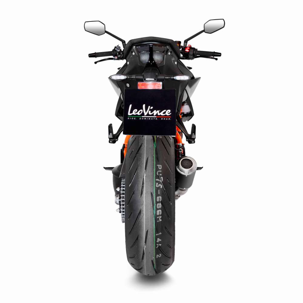LEOVINCE LV-10 Slip-On Muffler - Black Stainless Steel 1290 Super Duke 2021-2023 15243BU 1811-4127
