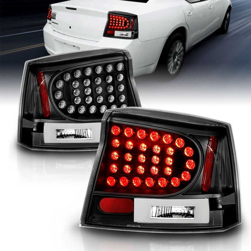 ANZO 2006-2008 Dodge Charger LED Taillights Black 321014