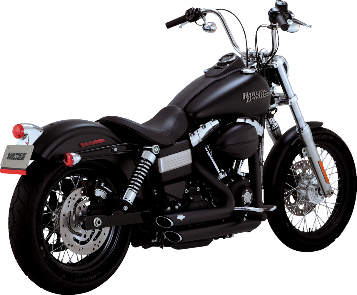 VANCE & HINES Short Shot Staggered Exhaust System - Matte Black Bob /Rider /Super Glide 2010-2017 47327