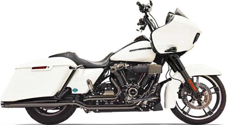 BASSANI XHAUST True-Dual "Mercury" Dark Chrome System for 2017-2022 Bagger FL 1F13MT 1800-2479