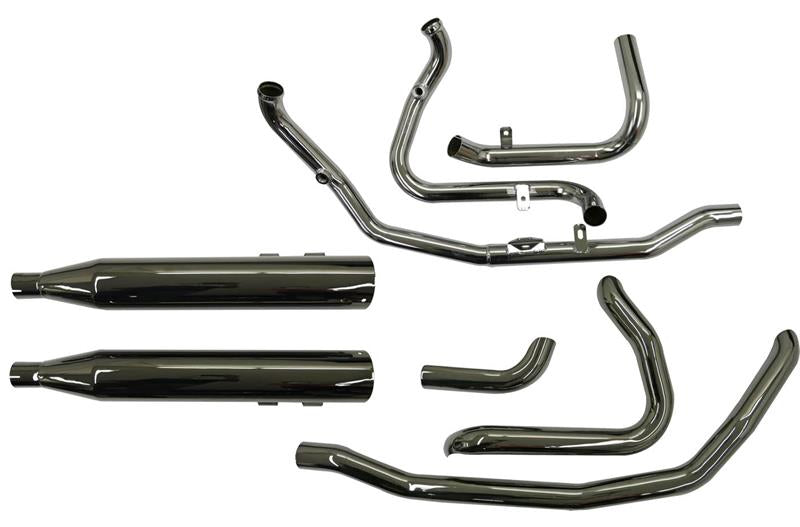 BASSANI XHAUST True-Dual "Mercury" Dark Chrome System for 2017-2022 Bagger FL 1F13MT 1800-2479