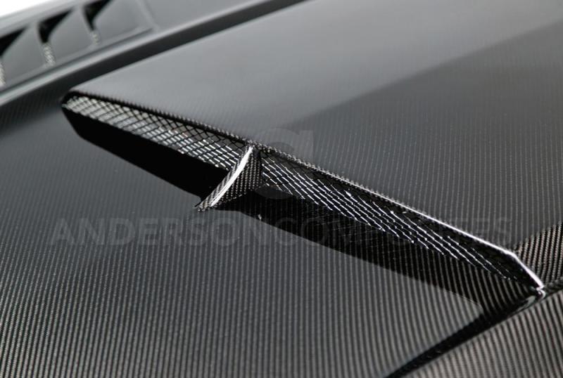 Anderson Composites 15-17 Ford Mustang (Excl. GT350/GT350R) Ram Air Double Sided Hood AC-HD15FDMU-AB-DS