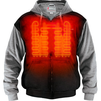 GERBING HEATED CLOTHING 7 V Battery Heated Hoodie - Black - 3XL GERHDY7VUNIBLK3XL