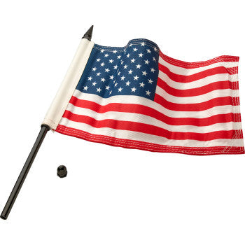CIRO Flag Pole - 12" - With 6"x9" American Flag - Satin Black 70612