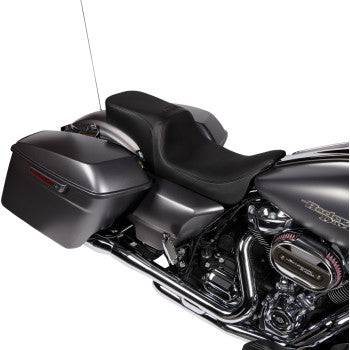 DRAG SPECIALTIES Predator 2-Up Seat - Vinyl - Smooth - w/ Backrest - FLH '08-'23 0801-1499