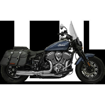 BASSANI XHAUST 2-in-1-Auspuffanlage mit Super Bike Schalldämpfer - Edelstahl - Schwarz für Indian Super Chief 2022-2023 8H12SS