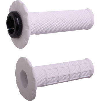 ODI Universal Lock-On Half Waffle Grips - White/Black H21UHWW