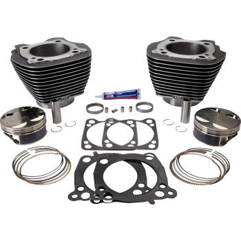 S&S CYCLE 128" Big Bore Cylinder Kit - M8 - Black Granite 910-0733