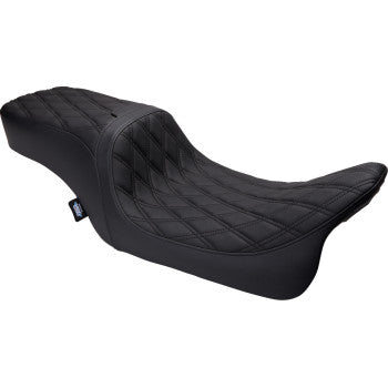 DRAG SPECIALTIES Predator 2-Up Seat - Vinyl - Double Diamond - w/ Backrest - FLH '08-'23 0801-1500