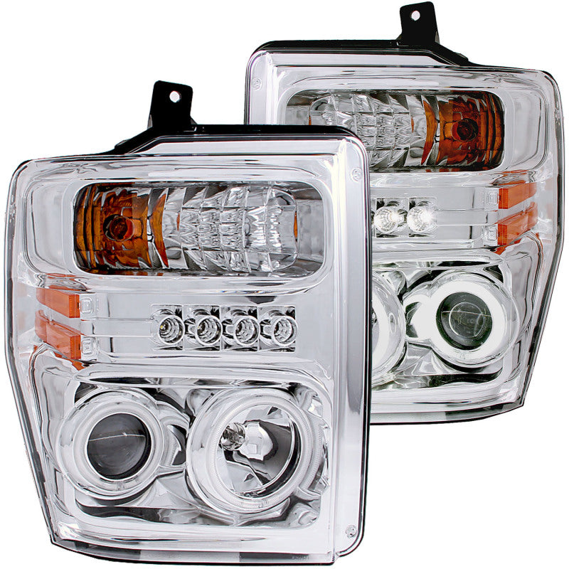 ANZO 2008-2010 Ford F-250 Projector Headlights w/ Halo Chrome (CCFL) 111167