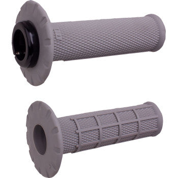 ODI Universal Lock-On Half Waffle Grips - Gray/Silver H21UHWG