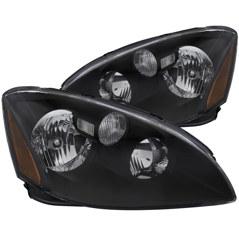 ANZO 2002-2004 Nissan Altima Crystal Headlights Black 121109