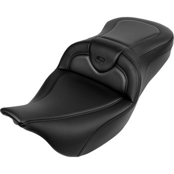 SADDLEMEN Roadsofa™ Seat - without Backrest - Carbon Fiber - Black Stitch - 'FL '08-'19 A808-07B-185BLK