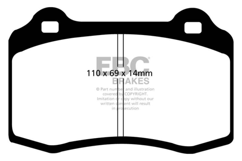 EBC 96-00 Lotus Esprit Turbo 2.0 Turbo GT3 Yellowstuff Rear Brake Pads DP41140R