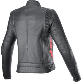 ALPINESTARS Stella Dyno Leather Jacket - Black/Haute Red - L 3113924-1346-L