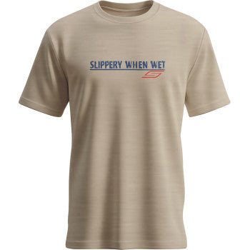 SLIPPERY Slippery When Wet T-Shirt - Heather Desert Tan - Small 3030-25341