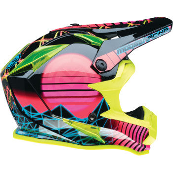 MOOSE RACING Youth F.I. Helmet - Vaporwave - MIPS® - Black/Pink/Yellow - Medium 0111-1615