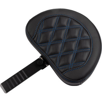 SADDLEMEN RoadSofa™ Seat - with Backrest - Carbon Fiber - Lattice Stitch - Blue Stitch - FLTR/FLHX '23-'24 823-07-206B1
