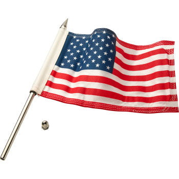 CIRO Flag Pole - 12" - With 6"x9" American Flag - Polished Stainless Steel 70602
