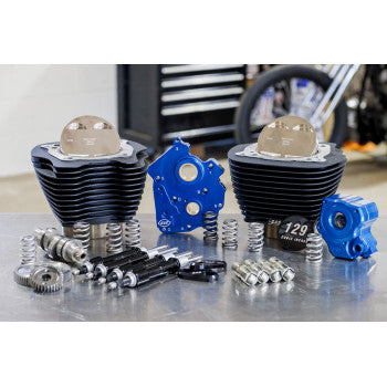 S&S CYCLE 129" Power Package Engine Performance Kit - Gear Drive - Oil Cooled - Non-Highlighted Fins - M8 310-1228