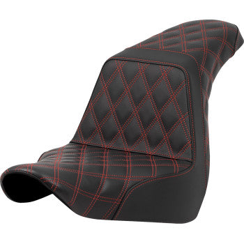 SADDLEMEN Step-Up Seat - Full Lattice Stitch - Red Stitch - FXLR/FLSB '18-'21 A818-29-175RED