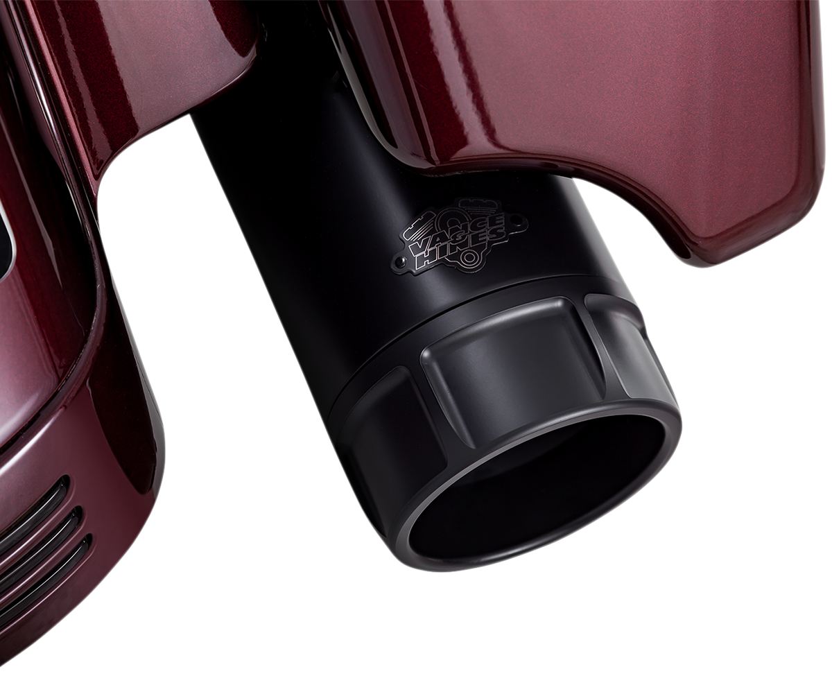 VANCE & HINES 4.5" Torquer Mufflers for FL - Black fits road glide and Road King models 2017-2024 46674
