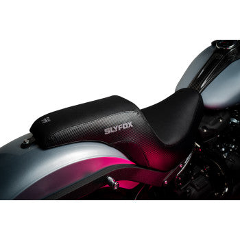 SLYFOX Slyfox Seat - Gray Logo - Smooth Vinyl - Carbon Fiber - FL '18-'24 0802-1590