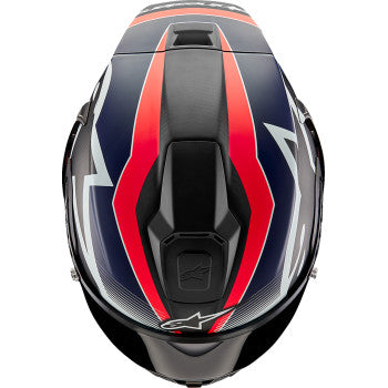 ALPINESTARS Supertech R10 Helmet - Team - Matte Black/Carbon Red Fluo/Blue - XS 8200224-1383-XS