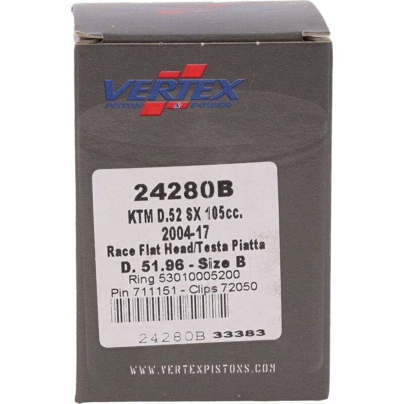 Vertex Piston 04-11 KTM 105 SX 105cc Cast Race Piston Kit 24280B