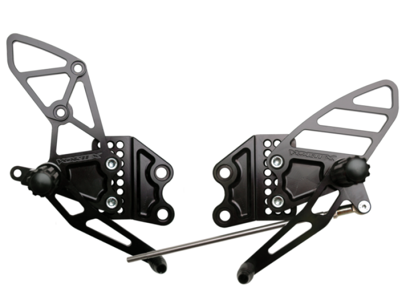 Vortex Racing 04-05 Kawasaki ZX-10R Ninja Adjustable Rearsets- Black RS405K
