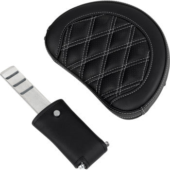 SADDLEMEN Roadsofa™ Seat - with Backrest - Silver Stitch - FL '08-'23 A808-07R-182SIL