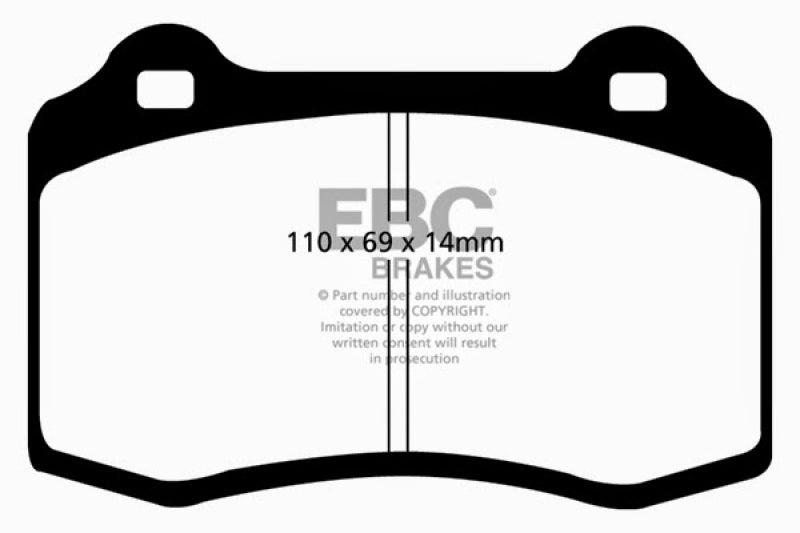 EBC 96-00 Lotus Esprit Turbo 2.0 Turbo GT3 Yellowstuff Rear Brake Pads DP41140R