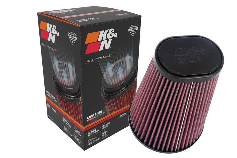 K&N Universal Round Clamp-On Air Filter 4-1/2in FLG, 5-7/8in B, 3-1/4in X 4-1/2in T, 8in H RU-1021