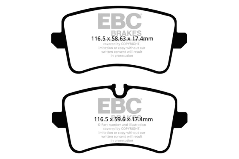 EBC 11 Audi A6 2.0 Turbo Redstuff Rear Brake Pads DP32082C