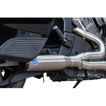 S&S CYCLE 2-into-1 Qualifier Exhaust System - Race Only - Brushed - Stainless Steel Indian Challenger 2020-2023 550-1082