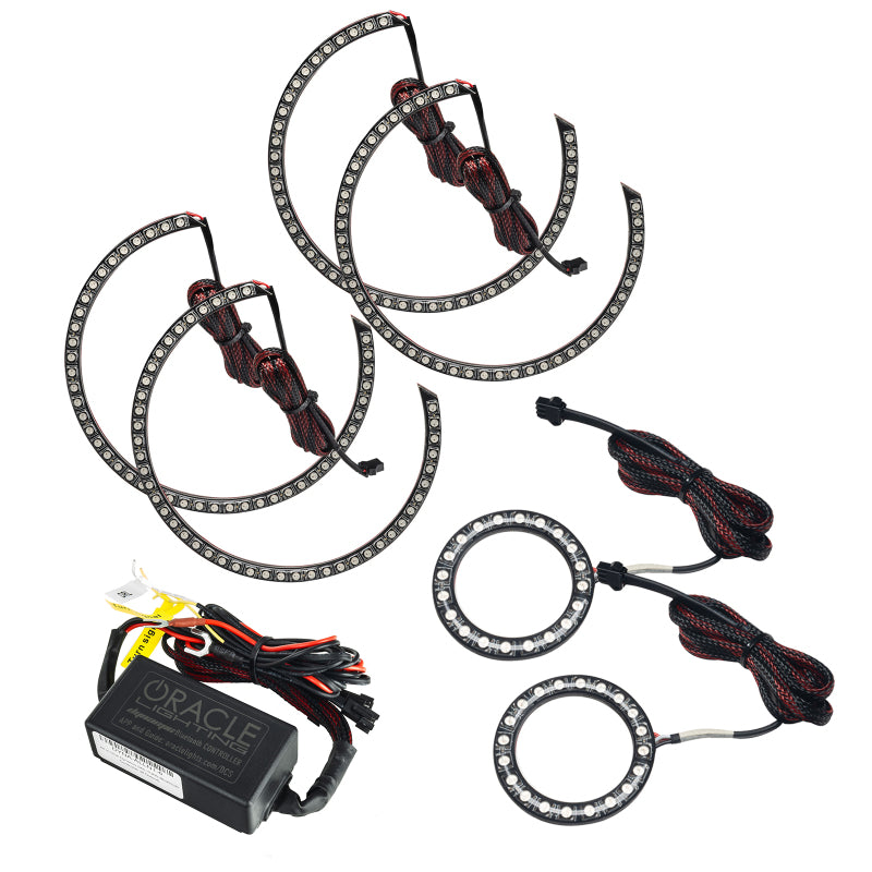 Oracle 15-23 Dodge Challenger Dynamic Surface Mount Headlight/Fog Light Halo Kit COMBO - ColorSHIFT 3989-332