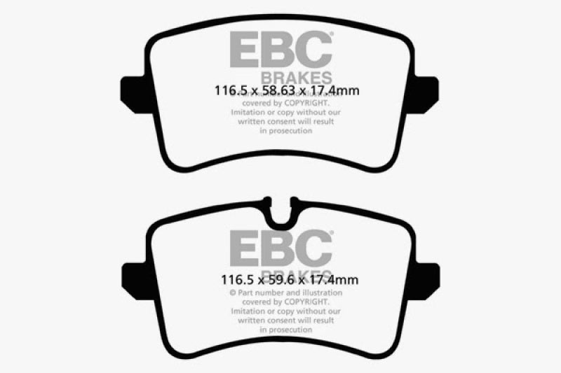 EBC 11 Audi A6 2.0 Turbo Redstuff Rear Brake Pads DP32082C