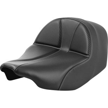 SADDLEMEN Dominator Solo Seat - Carbon Fiber w/ Silver Stitch - FLT/FLH '23-'24 823-07-0042
