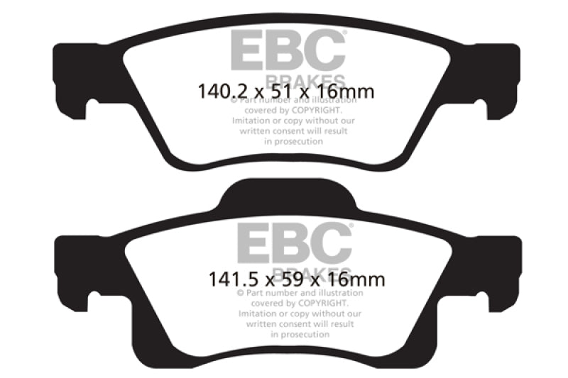 EBC 11+ Dodge Durango 3.6 Extra Duty Rear Brake Pads ED91872
