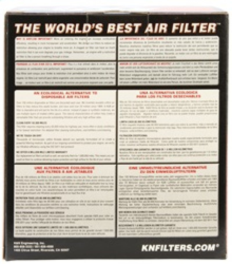 K&N Filter Universal Rubber Filter 2-7/16in O/S Flange x 5-1/2in OD x 6in Height RU-1000