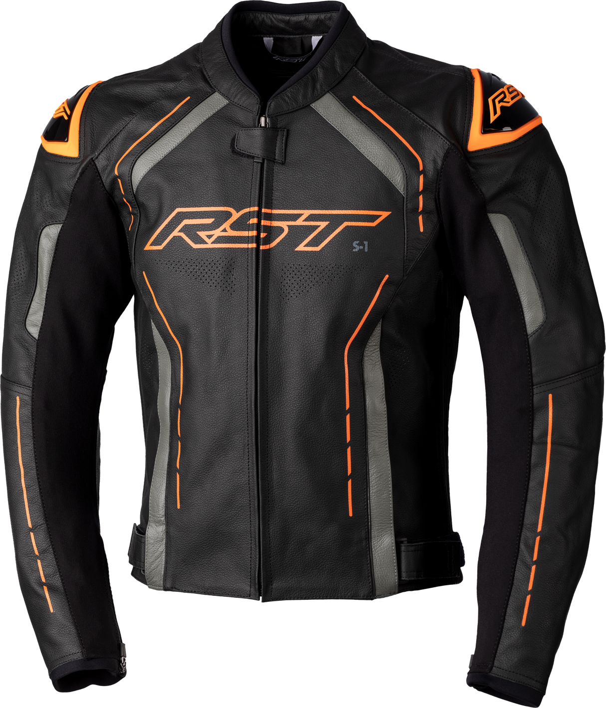 RST S1 Ce Jacket Blk/Gry/Neon Org Leather 2xl 102977ORG-48