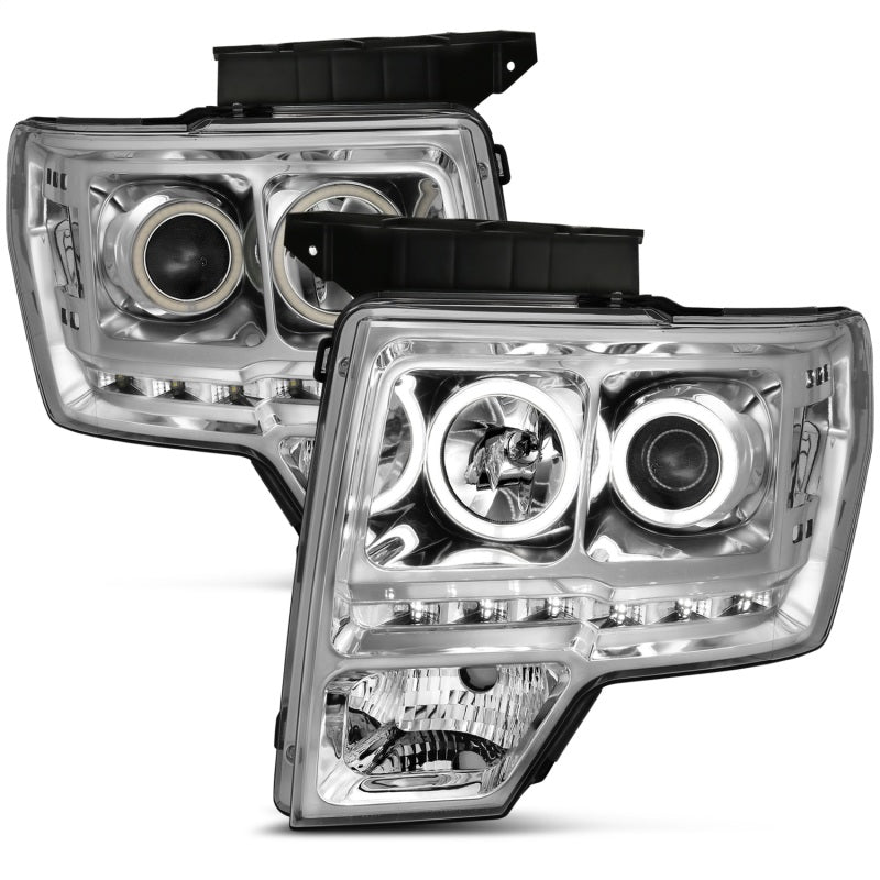 ANZO 2009-2014 Ford F-150 Projector Headlights w/ Halo Chrome (CCFL) G2 111297