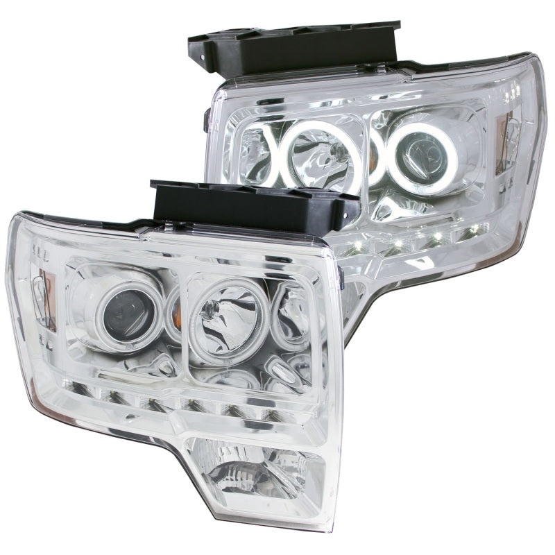 ANZO 2009-2014 Ford F-150 Projector Headlights w/ Halo Chrome (CCFL) G2 111297