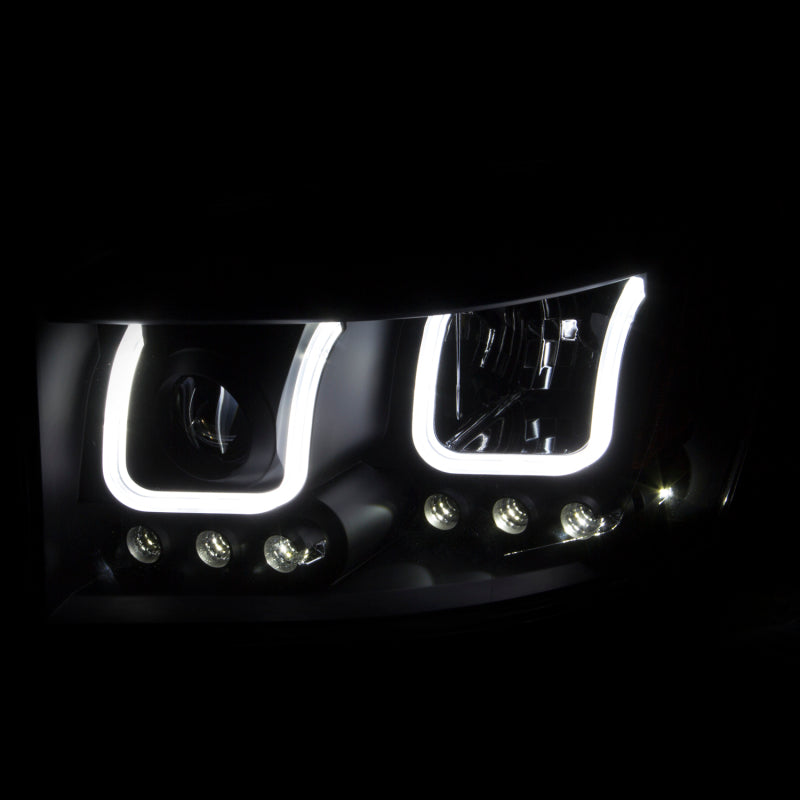 ANZO 2006-2008 Dodge Ram 1500 Projector Headlights w/ U-Bar Black 111314
