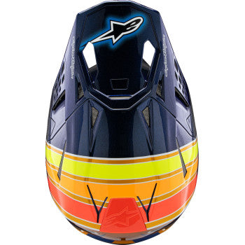 ALPINESTARS Supertech M10 Helmet - TLD Edition 25 - MIPS® - Gloss Dark Blue/Orange/Yellow/Fluo Red - Large 8300225-7156-L