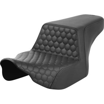 SADDLEMEN Step-Up Seat - Front Honeycomb - Black Stitching - FL '23-'24 823-07-17700