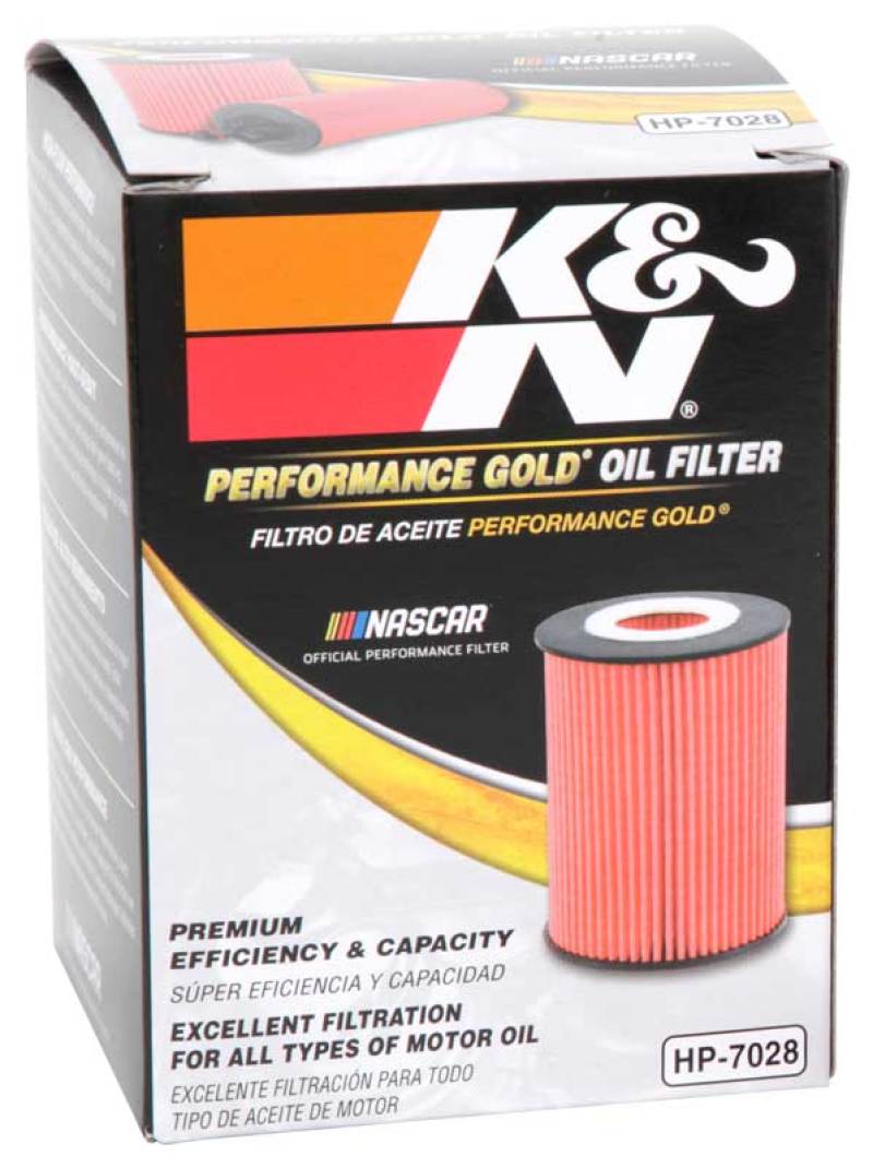 K&N Performance Oil Filter for 2010+ Mercedes Benz GLE350D 3.0L V6 DSL 2.75in OD x 3.625in H HP-7028